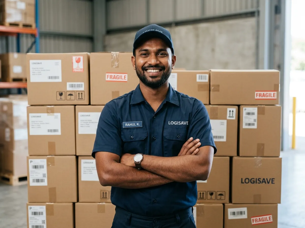 Ishika Mini Transport team loading goods truck in Hyderabad